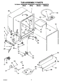03 - Tub Assembly Parts parts for Whirlpool Dishwasher DU850SWPT3 from AppliancePartsPros.com