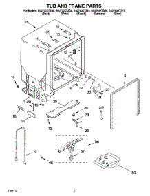 07 - Tub And Frame Parts parts for Whirlpool Dishwasher GU2700XTSY0 from AppliancePartsPros.com