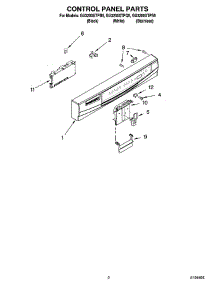02 - Control Panel Parts parts for Whirlpool Dishwasher GU3200XTPS5 from AppliancePartsPros.com