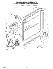 03 - Door And Latch Parts parts for Whirlpool Dishwasher GU3200XTPS5 from AppliancePartsPros.com