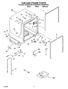 07 - Tub And Frame Parts parts for Whirlpool Dishwasher GU3200XTPS5 from AppliancePartsPros.com