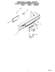 02 - Control Panel Parts parts for Whirlpool Dishwasher GU3200XTSS0 from AppliancePartsPros.com