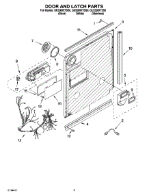 03 - Door And Latch Parts parts for Whirlpool Dishwasher GU3200XTSS0 from AppliancePartsPros.com