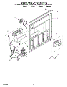 03 - Door And Latch Parts parts for Whirlpool Dishwasher GU2451XTSS0 from AppliancePartsPros.com