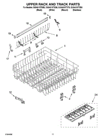 09 - Upper Rack And Track Parts parts for Whirlpool Dishwasher GU2451XTSS0 from AppliancePartsPros.com