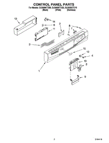 02 - Control Panel Parts parts for Whirlpool Dishwasher GU3600XTSY0 from AppliancePartsPros.com
