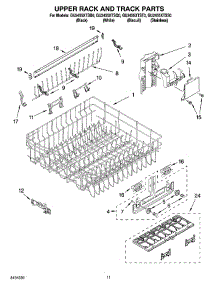 09 - Upper Rack And Track Parts parts for Whirlpool Dishwasher GU2455XTST0 from AppliancePartsPros.com