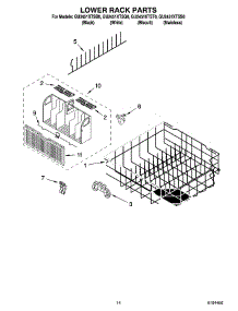 11 - Lower Rack Parts, Optional Parts (Not Included) parts for Whirlpool Dishwasher GU2451XTSQ0 from AppliancePartsPros.com