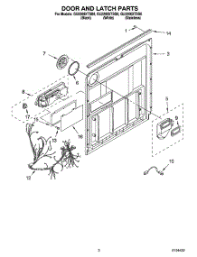 03 - Door And Latch Parts parts for Whirlpool Dishwasher GU2200XTSQ0 from AppliancePartsPros.com