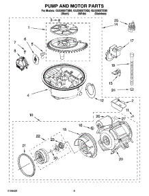 08 - Pump And Motor Parts parts for Whirlpool Dishwasher GU2200XTSB0 from AppliancePartsPros.com