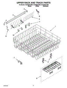 09 - Upper Rack And Track Parts parts for Whirlpool Dishwasher GU2200XTSQ0 from AppliancePartsPros.com