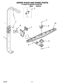 10 - Upper Wash And Rinse Parts parts for Whirlpool Dishwasher DU1248XTSS0 from AppliancePartsPros.com