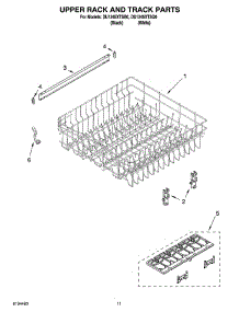 09 - Upper Rack And Track Parts parts for Whirlpool Dishwasher DU1245XTSB0 from AppliancePartsPros.com