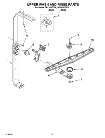 10 - Upper Wash And Rinse Parts parts for Whirlpool Dishwasher DU1245XTSB0 from AppliancePartsPros.com