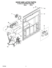 03 - Door And Latch Parts parts for Whirlpool Dishwasher DU1201XTSB0 from AppliancePartsPros.com