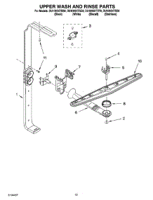 10 - Upper Wash And Rinse Parts parts for Whirlpool Dishwasher DU1055XTSS0 from AppliancePartsPros.com
