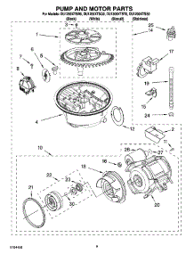08 - Pump And Motor Parts parts for Whirlpool Dishwasher DU1200XTSQ0 from AppliancePartsPros.com