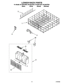 11 - Lower Rack Parts, Optional Parts (Not Included) parts for Whirlpool Dishwasher DU1200XTSQ0 from AppliancePartsPros.com