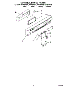02 - Control Panel Parts parts for Whirlpool Dishwasher DU1200XTST0 from AppliancePartsPros.com