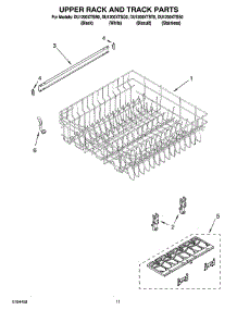09 - Upper Rack And Track Parts parts for Whirlpool Dishwasher DU1200XTST0 from AppliancePartsPros.com