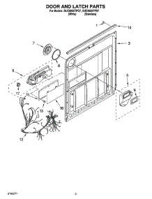 03 - Door And Latch Parts parts for Whirlpool Dishwasher DUC600XTPS7 from AppliancePartsPros.com