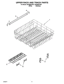 09 - Upper Rack And Track Parts parts for Whirlpool Dishwasher DUC600XTPS7 from AppliancePartsPros.com