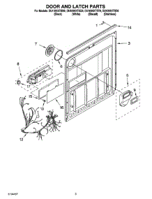 03 - Door And Latch Parts parts for Whirlpool Dishwasher DU1055XTSB0 from AppliancePartsPros.com