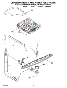 05 - Upper Dishrack And Water Feed Parts parts for Whirlpool Dishwasher DU915PWPT2 from AppliancePartsPros.com