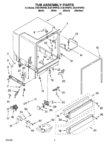 03 - Tub Assembly Parts parts for Whirlpool Dishwasher DU915PWPB2 from AppliancePartsPros.com