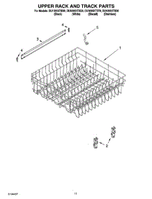 09 - Upper Rack And Track Parts parts for Whirlpool Dishwasher DU1055XTSB0 from AppliancePartsPros.com