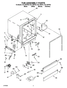 03 - Tub Assembly Parts parts for Whirlpool Dishwasher DUL140PPQ2 from AppliancePartsPros.com