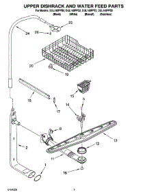 05 - Upper Dishrack And Water Feed Parts parts for Whirlpool Dishwasher DUL140PPQ2 from AppliancePartsPros.com