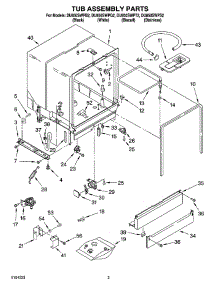 03 - Tub Assembly Parts parts for Whirlpool Dishwasher DU850SWPQ2 from AppliancePartsPros.com