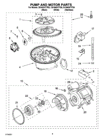08 - Pump And Motor Parts parts for Whirlpool Dishwasher DU1065XTPQ0 from AppliancePartsPros.com