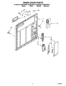 02 - Inner Door Parts parts for Whirlpool Dishwasher DU850SWPB2 from AppliancePartsPros.com