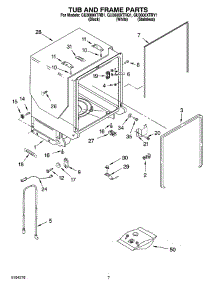 07 - Tub And Frame Parts parts for Whirlpool Dishwasher GU3600XTRY1 from AppliancePartsPros.com