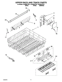 09 - Upper Rack And Track Parts parts for Whirlpool Dishwasher GU3600XTRY1 from AppliancePartsPros.com