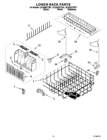 11 - Lower Rack Parts parts for Whirlpool Dishwasher GU3600XTRY1 from AppliancePartsPros.com