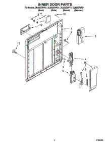 02 - Inner Door Parts parts for Whirlpool Dishwasher DU850SWPQ1 from AppliancePartsPros.com