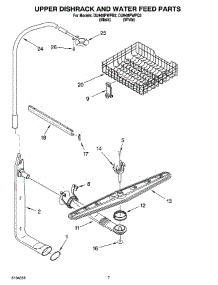05 - Upper Dishrack And Water Feed Parts parts for Whirlpool Dishwasher DU948PWPB2 from AppliancePartsPros.com