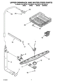 05 - Upper Dishrack And Water Feed Parts parts for Whirlpool Dishwasher DUL140PPT1 from AppliancePartsPros.com