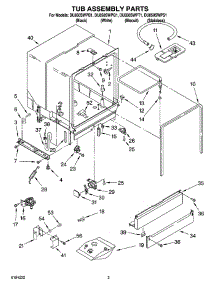 03 - Tub Assembly Parts parts for Whirlpool Dishwasher DU850SWPS1 from AppliancePartsPros.com