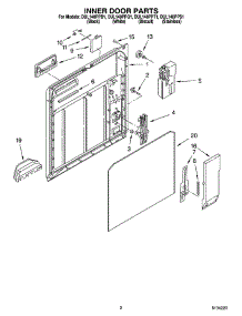 02 - Inner Door Parts parts for Whirlpool Dishwasher DUL140PPS1 from AppliancePartsPros.com