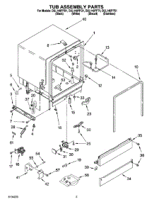 03 - Tub Assembly Parts parts for Whirlpool Dishwasher DUL140PPS1 from AppliancePartsPros.com