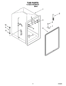 02 - Tub Parts parts for Whirlpool Dishwasher DU018DWLB1 from AppliancePartsPros.com