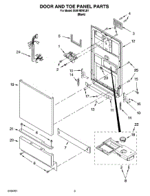 03 - Door And Toe Panel Parts parts for Whirlpool Dishwasher DU018DWLB1 from AppliancePartsPros.com