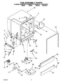 03 - Tub Assembly Parts parts for Whirlpool Dishwasher DU930PWPT1 from AppliancePartsPros.com