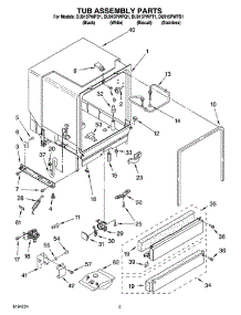 03 - Tub Assembly Parts parts for Whirlpool Dishwasher DU915PWPT1 from AppliancePartsPros.com