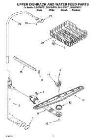 05 - Upper Dishrack And Water Feed Parts parts for Whirlpool Dishwasher DU915PWPB1 from AppliancePartsPros.com