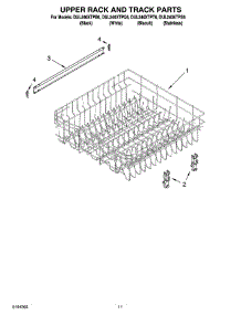 09 - Upper Rack And Track Parts parts for Whirlpool Dishwasher DUL240XTPB6 from AppliancePartsPros.com